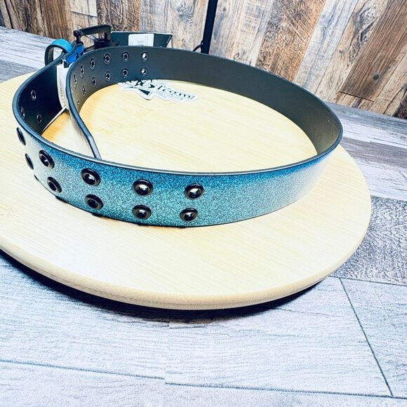 Volcom Blue Glitter Logo Belt – Size 38 (NWT) - Picture 1 of 3